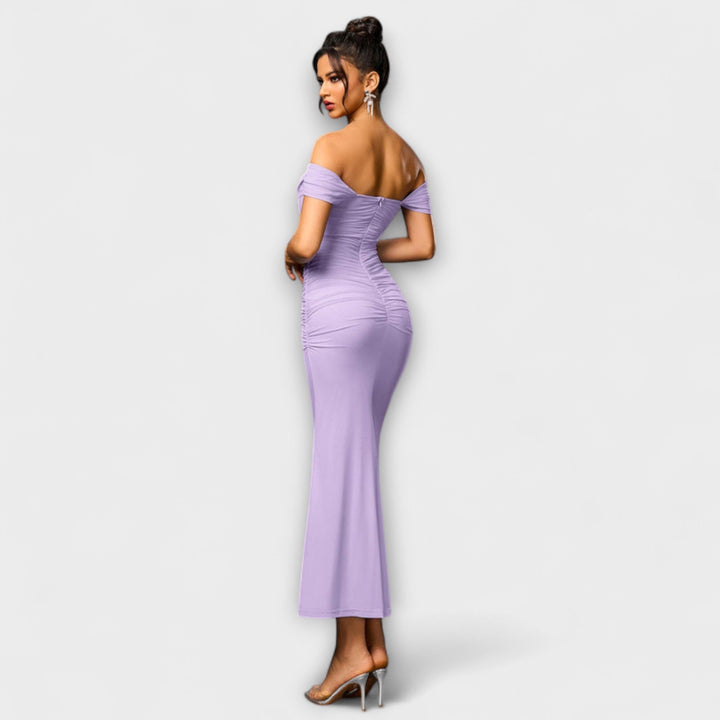 Ione - Off-Shoulder Ruched Bodycon Dress
