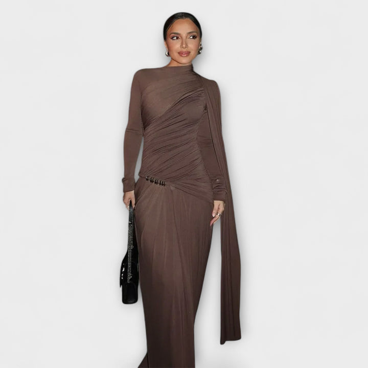 Long Dress with Roll Neck