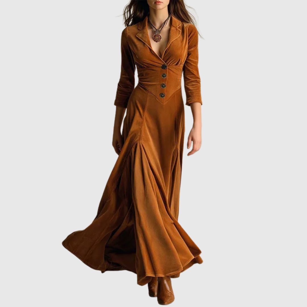 Adelina | Elegant Velvet Maxi Dress