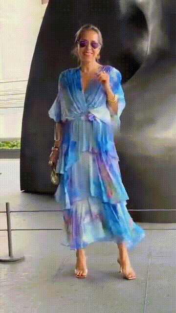 Nysa - Spring Floral Tiered Chiffon Dress