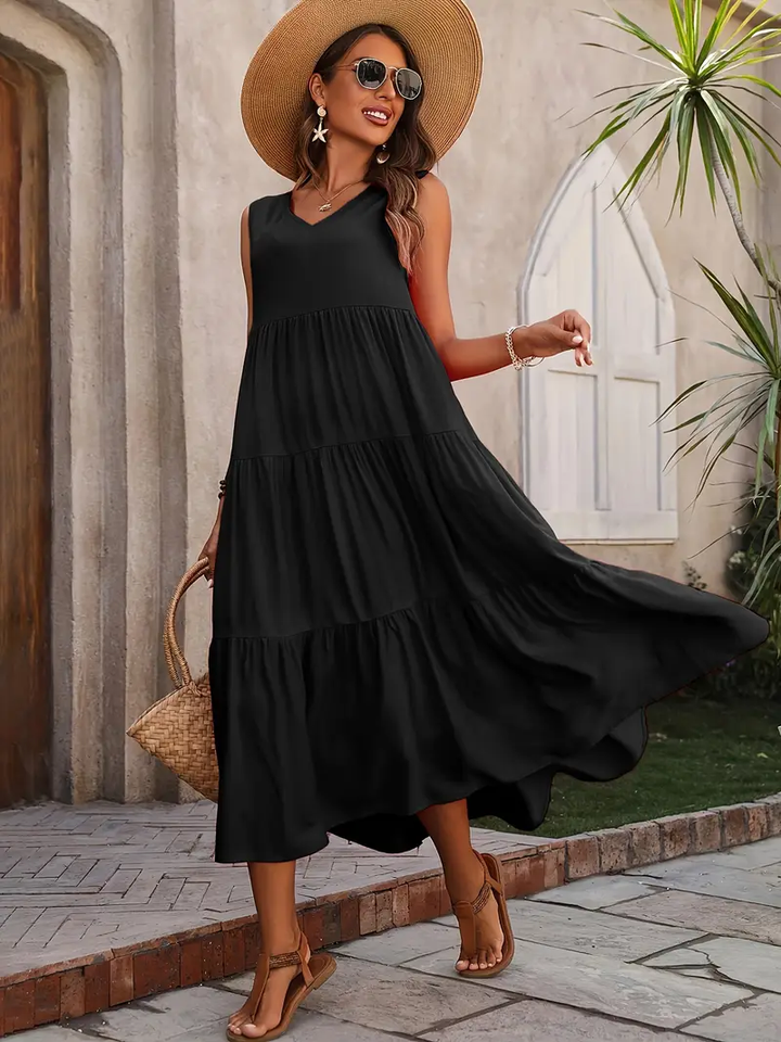 Lone - Casual Loose-Fit Dress with Ruffle Hem